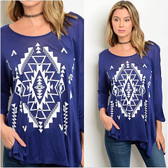 📍SALE Lightweight Tribal Graphic Top Tee SML - Picture 5 of 6